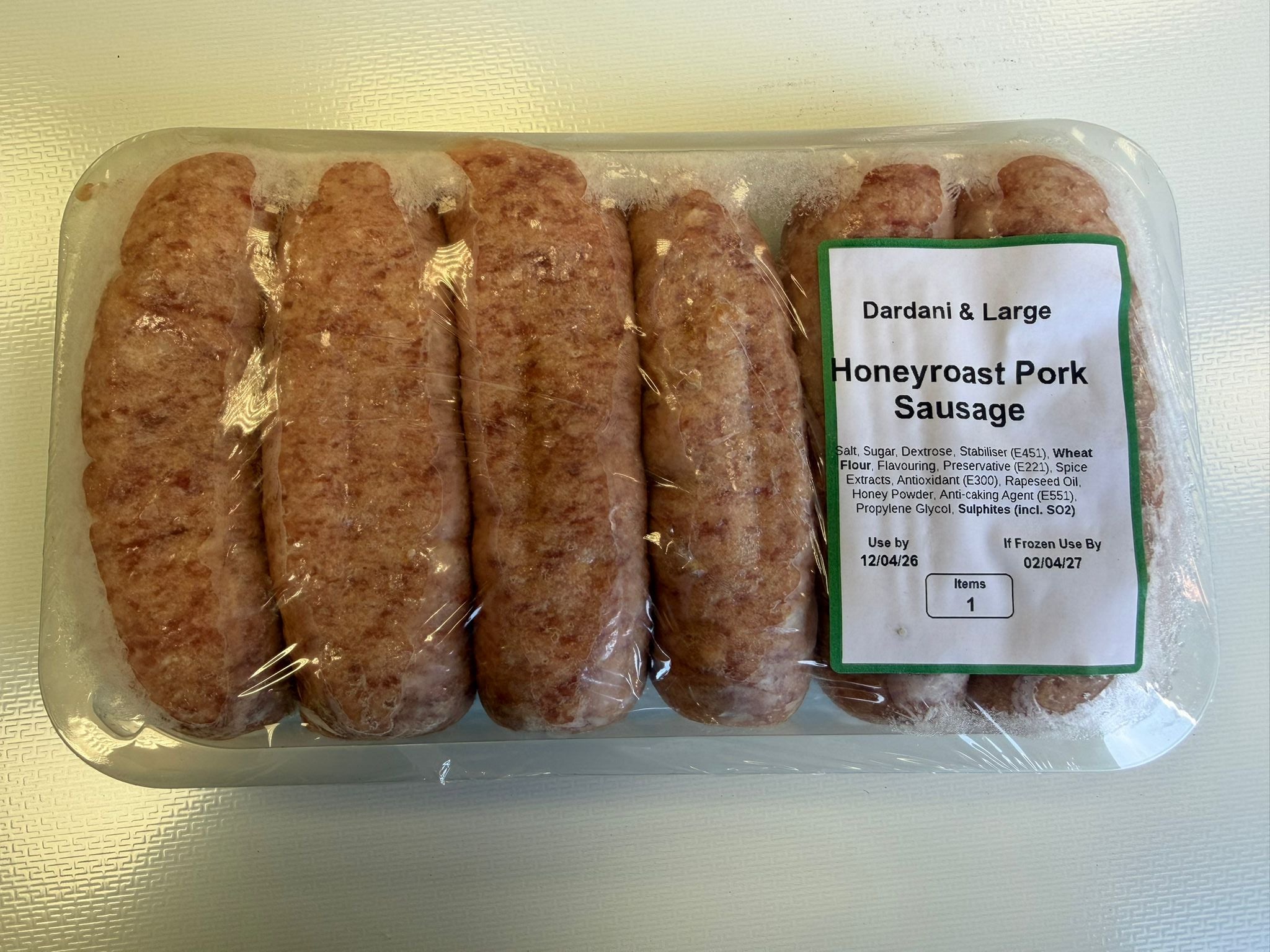 Honey roast pork sausages
