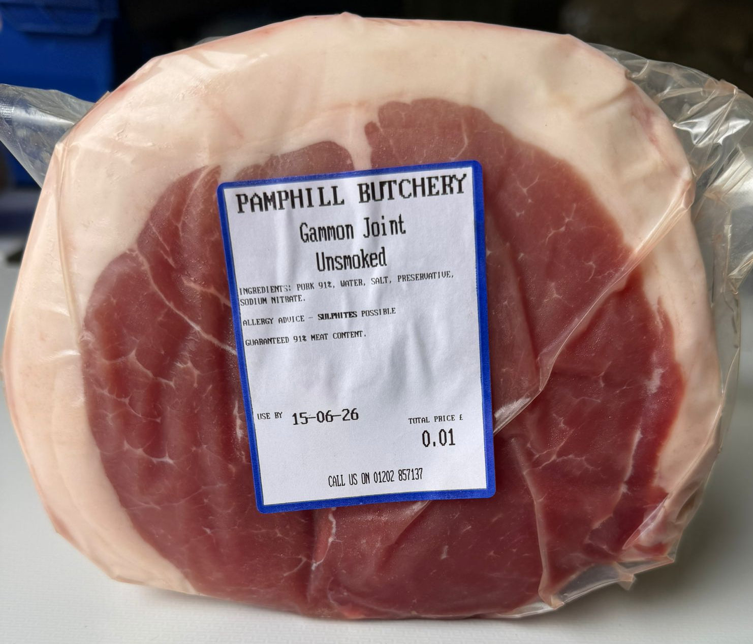 Unsmoked gammon joint